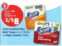 Family Dollar Scott Comfort Plus Bath Tissue or Paper Towels offer