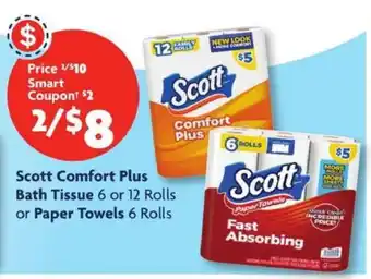 Scott Comfort Plus Bath Tissue or Paper Towels