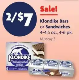 Family Dollar Klondike Bars or Sandwiches offer