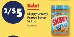 Family Dollar SKIPPY CREAMY PEANUT BUTTER offer
