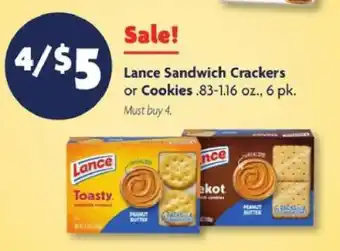 Family Dollar Lance Sandwich Crackers or Cookies offer