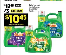 Dollar General Gain Plus Liquid Laundry Detergent offer
