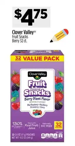 Dollar General Clover Valley Fruit Snacks offer