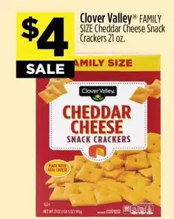 Dollar General Clover Valley FAMILY SIZE Cheddar Cheese Snack Crackers 21 oz offer