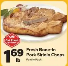 Cut Fresh In-Store Fresh Bone-In Pork Sirloin Chops