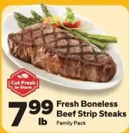 Save a Lot Cut Fresh Store Fresh Boneless Beef Strip Steaks offer