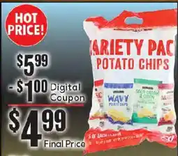 Market Basket Variety Pac Potato Chips offer