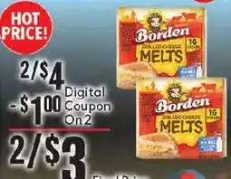 Market Basket Borden grilled cheese melts offer