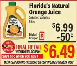 Market Basket Florida's Natural Orange Juice offer
