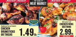 Market Basket Sanderson Farms chicken drumsticks or thighs offer