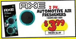 Ollie's AXE AUTOMOTIVE AIR FRESHENERS offer