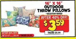 Ollie's 16 X 16 OUTDOOR THROW PILLOWS offer