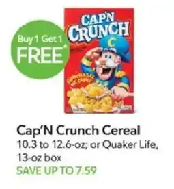 Publix Cap'n Crunch Cereal offer
