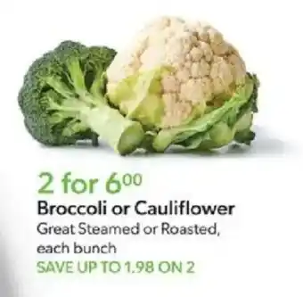 Publix Broccoli or Cauliflower offer