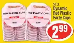 IGA Dynamic red plastic party cups offer