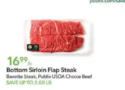 Publix Bottom Sirloin Flap Steak offer