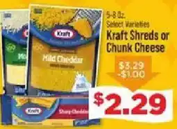 IGA Kraft Shreds or Chunk Cheese offer