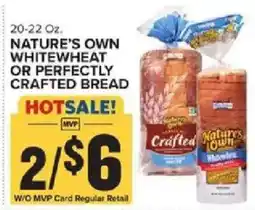 Food Lion Nature's Own Whitewheat or Perfectly Crafted Bread offer