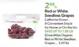 Publix Red or White Seedless Grapes offer