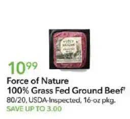 Publix Force of Nature 100% Grass Fed Ground Beef offer