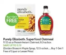 Publix Purely Elizabeth. Superfood Oatmeal offer