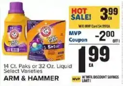 Food Lion Arm & Hammer 14 Ct. Paks or 32 Oz. Liquid offer