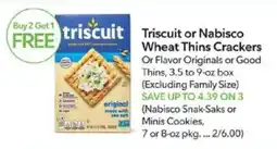 Publix Triscuit Wheat Thins Crackers offer