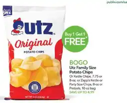 Publix Utz Family Size Potato Chips offer