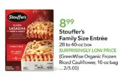 Publix Stouffer's family size entrée offer