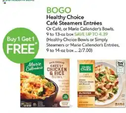 Publix Healthy Choice Café Steamers Entrées offer