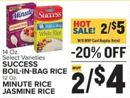 Food Lion Success boil-in-bag rice, minute rice jasmine rice offer