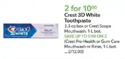 Publix Crest 3D White Toothpaste offer