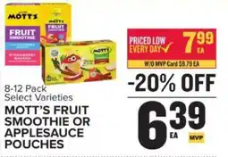 Food Lion Mott's fruit smoothie or applesauce pouches offer