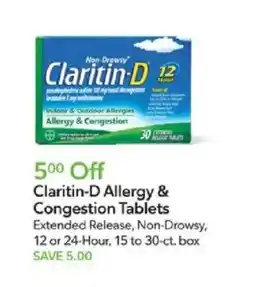 Publix Claritin-D Allergy & Congestion Tablets offer