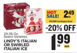 Food Lion Lindy's Italian or Swirled Italian Ice offer