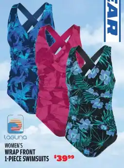 Big 5 Laguna women's wrap front 1-piece swimsuits offer