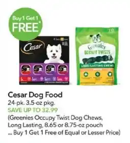 Publix Cesar Dog Food offer