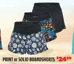 Big 5 Print or solid boardshorts offer