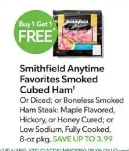 Publix Smithfield Anytime Favorites Smoked Cubed Ham offer