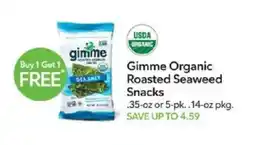 Publix Gimme Organic Roasted Seaweed Snacks offer
