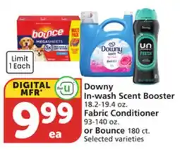 Albertsons Downy In-wash Scent Booster 18.2-19.4 oz. Fabric Conditioner 93-140 oz. or Bounce 180 ct offer