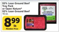 Albertsons 93% Lean Ground Beef Tray Pack or Open Nature 93% Lean Ground Beef offer