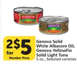 Albertsons Genova Solid White Albacore Oil, Genova YellowFin Solid Light Tuna offer