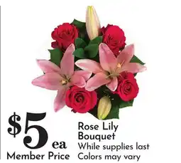 Pavilions Rose Lily Bouquet offer