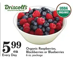 Pavilions Organic Raspberries, Blackberries or Blueberries offer