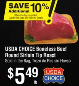 Smart & Final USDA CHOICE Boneless Beef Round Sirloin Tip Roast offer