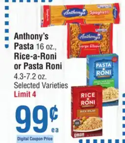 Smart & Final Anthony's Pasta, Rice-a-Roni or Pasta Roni offer