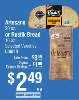 Smart & Final Artesano or Rustik Bread offer