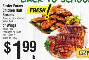 Smart & Final Foster Farms Chicken Half Breasts or Wings offer