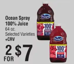Smart & Final Ocean Spray 100% Juice offer
